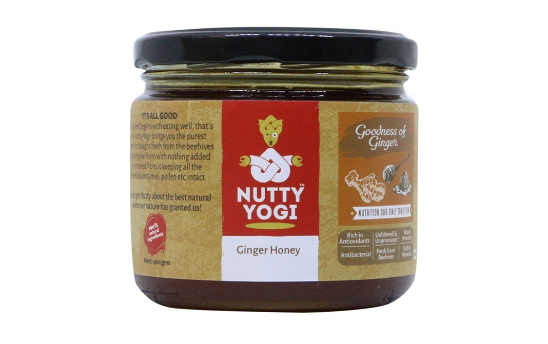 Nutty Yogi Ginger Honey    Glass Jar  400 grams
